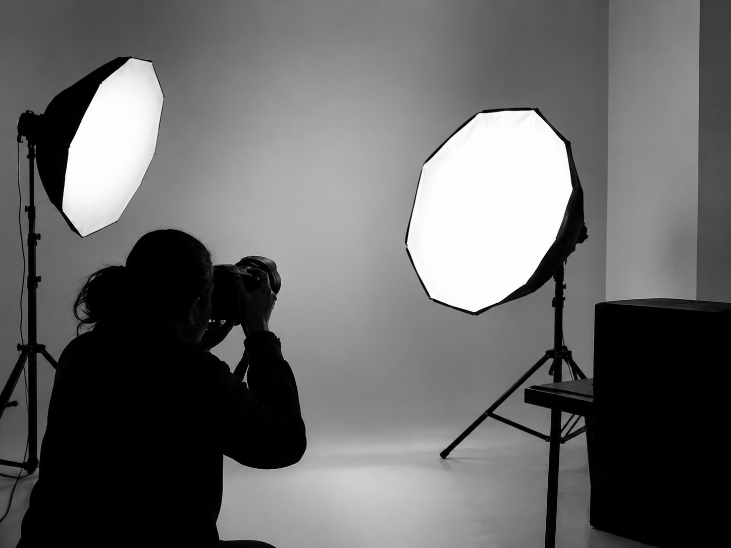 Photography studio lighting setup