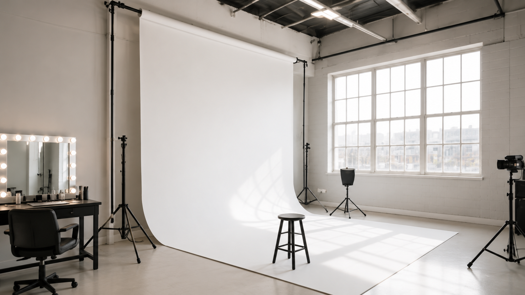 Professional modelling studio interior